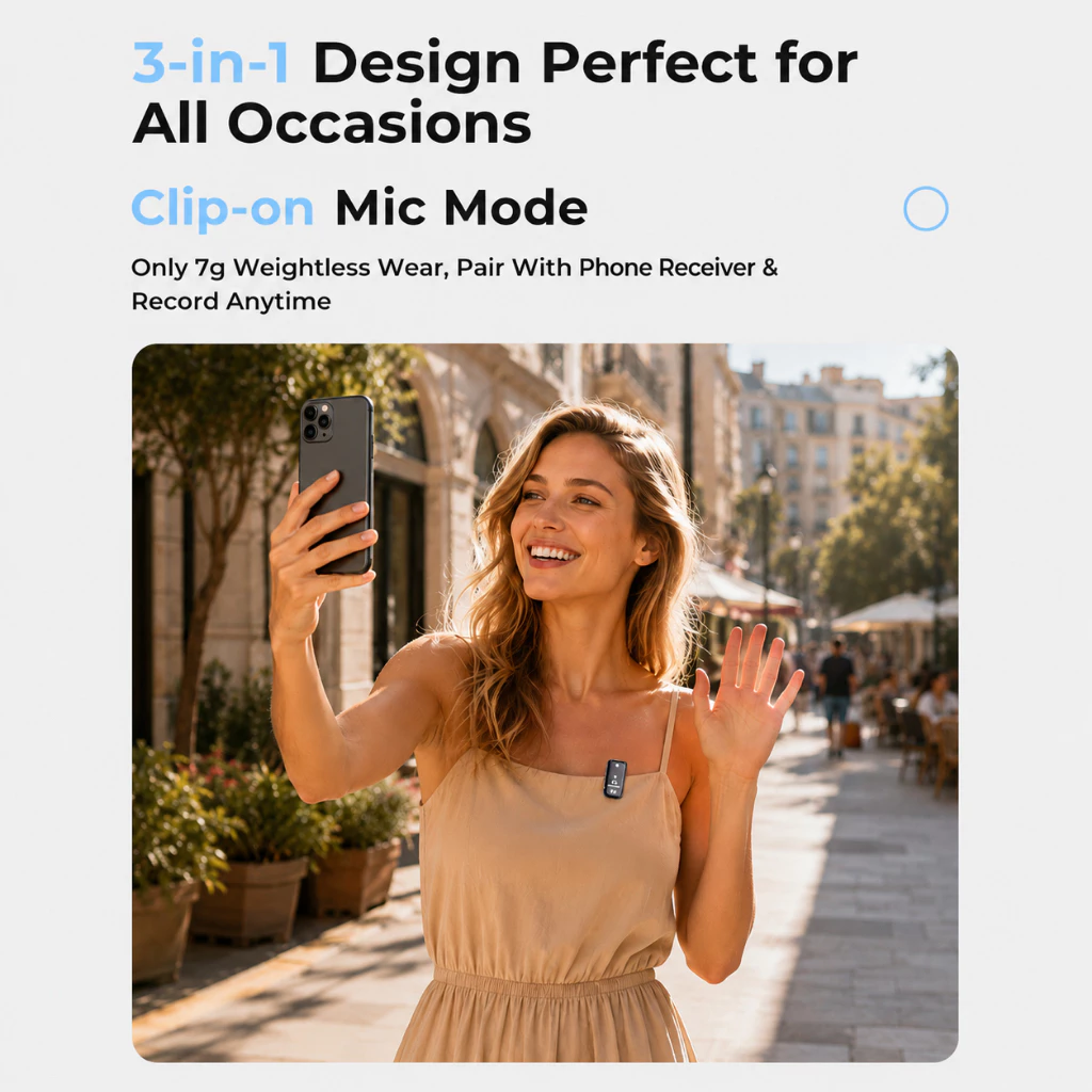 KOORFLY J68 microphone used as a clip-on lapel mic