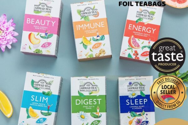 Ahmad Tea Natural Benefits Infusion boxes in six flavours