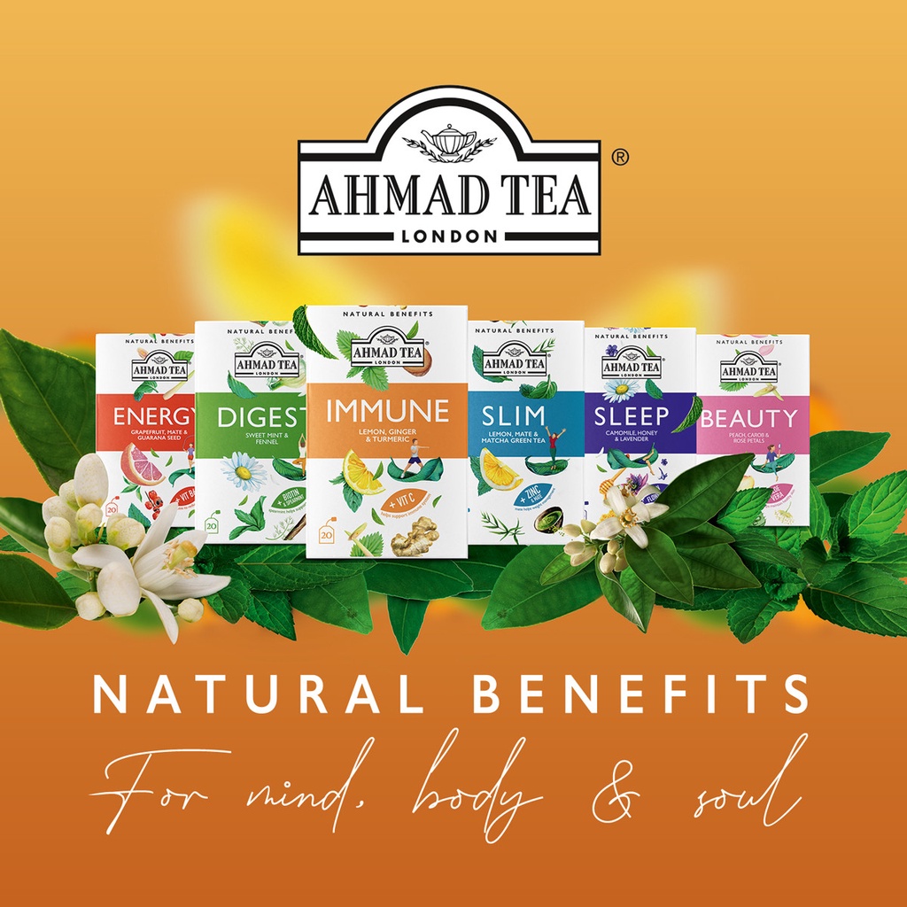 Ahmad Tea Natural Benefits range in six flavours