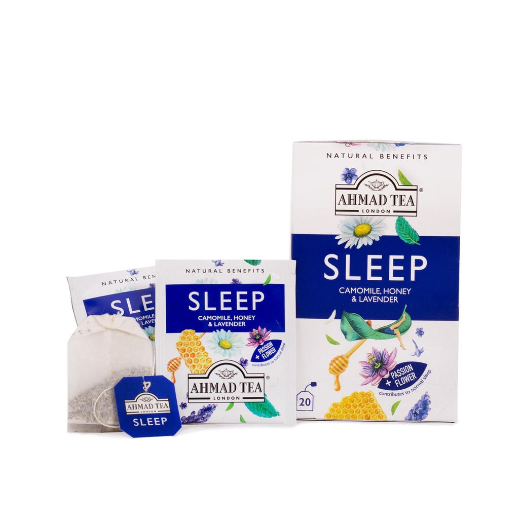 Ahmad Tea Sleep box, foil sachets and teabag