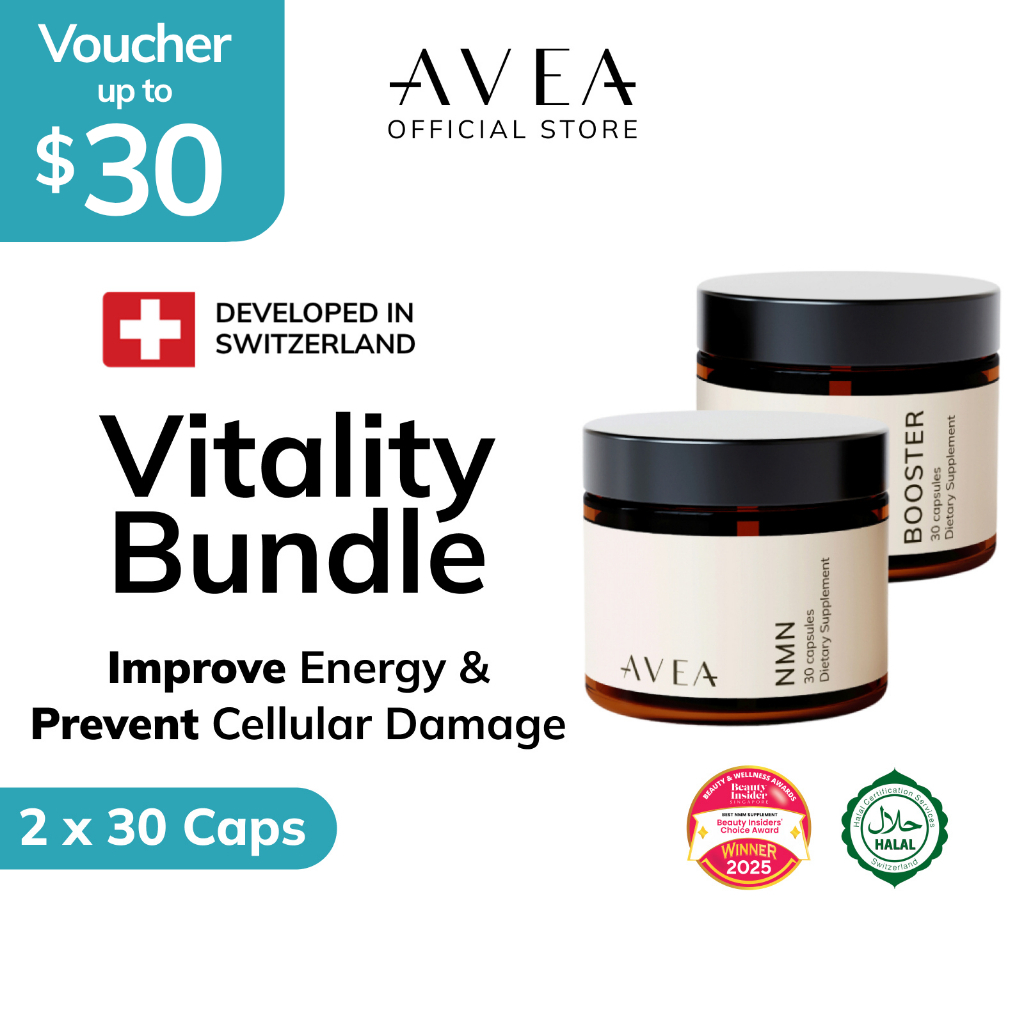AVEA Vitality Bundle NMN and Booster bottles, 30 capsules each
