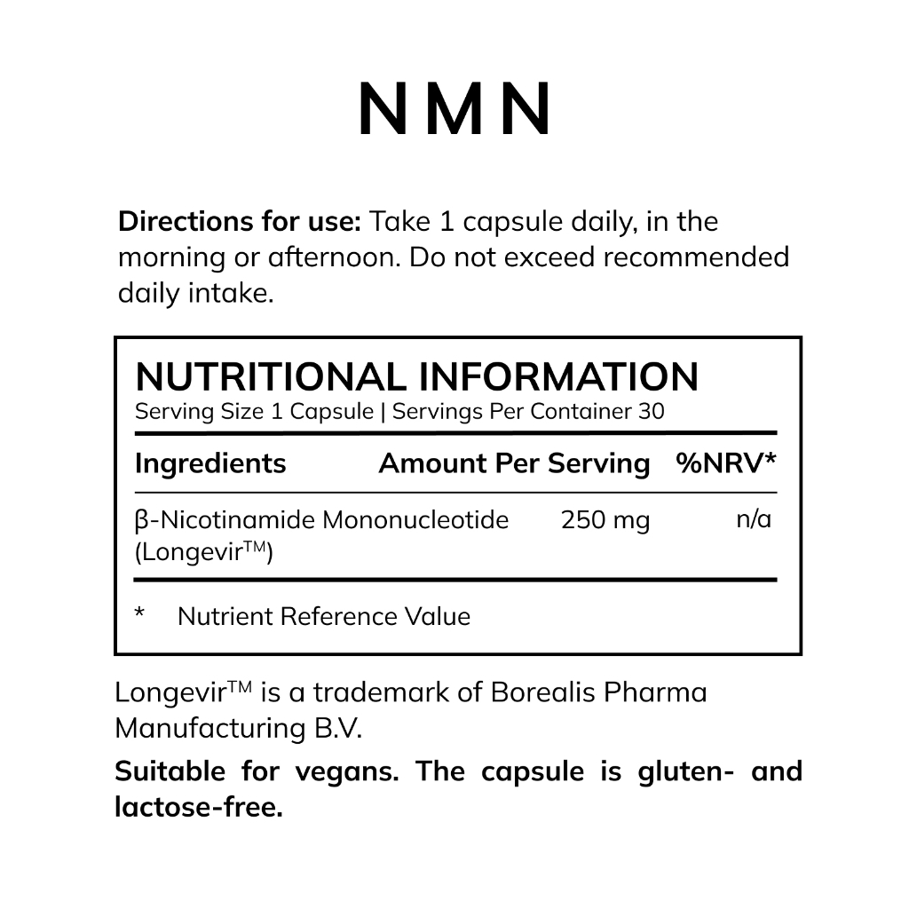 AVEA NMN directions and nutritional information