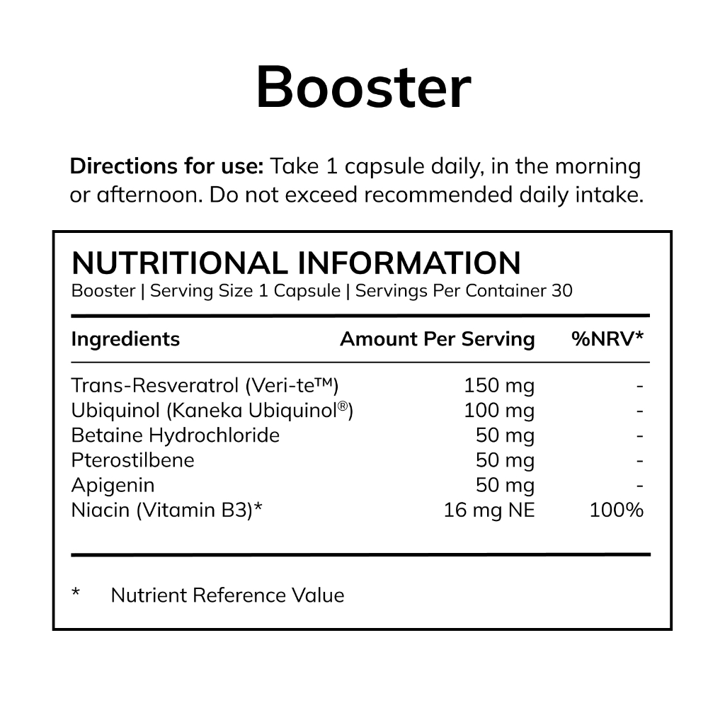 AVEA Booster directions and nutritional information