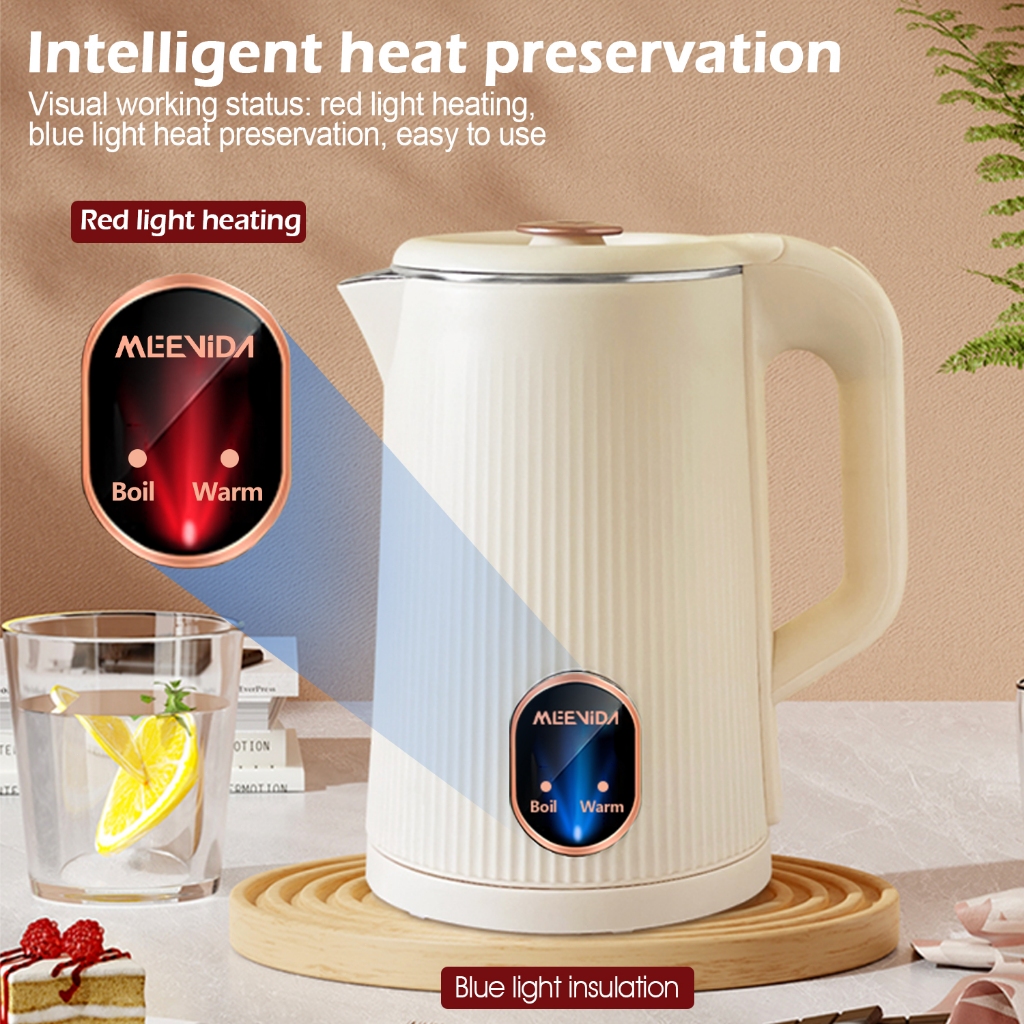 MEEVIDA kettle heating and keep-warm indicator lights