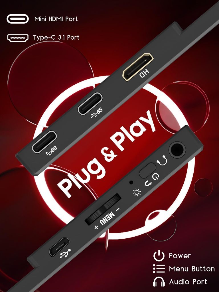 ZSCMALL portable monitor ports and controls